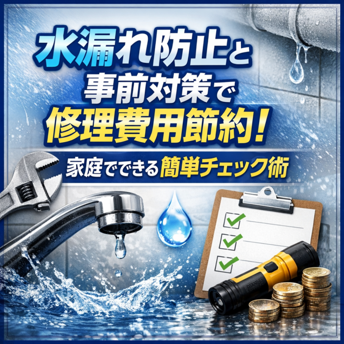 水漏れ防止と事前対策で修理費用節約！家庭でできる簡単チェック術